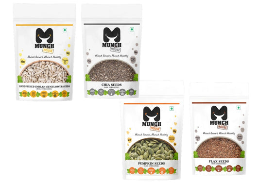 Sunflower seeds + Pumpkin seeds + Chia seeds + Flax seeds ( 1+1+1+1)